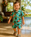 Boy's Toddler Shirt and Short Cabana Set Aqua