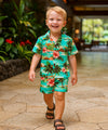 Boy's Toddler Shirt and Short Cabana Set Turquoise