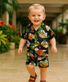 Toddler Boy's 2-Piece Shirt Shorts Cabana Set Charcoal