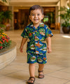 Toddler Boy's 2-Piece Shirt Shorts Cabana Set Navy