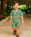 Toddlers Tribal Shirt and Shorts Cabana Set Green