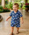 Palms Toddler Boy's Shirt Shorts Cabana Set Navy