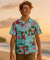 Flamingo Boys Aloha Shirt Blue