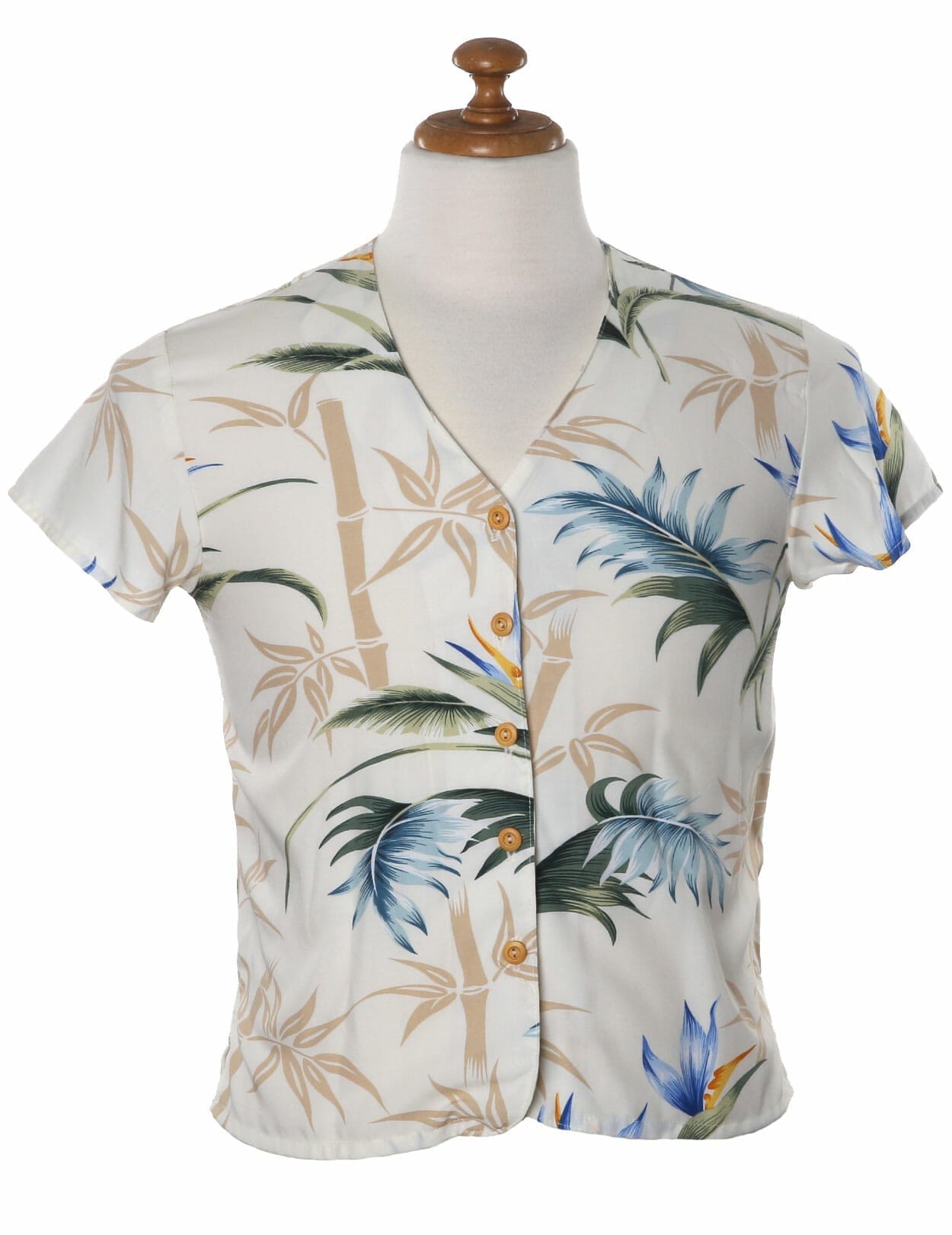 Bamboo Paradise V-Neck Women Hawaiian Blouse