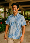 Dress Up Cotton Monstera Aloha Shirt Blue