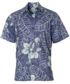 Niihau Cotton Short Sleeves Button Up Reverse Print Shirt Button-Up Dress Shirt