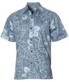 Niihau Cotton Short Sleeves Button Up Reverse Print Shirt Button-Up Dress Shirt