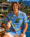 Diamond Head Men Ocean Blue Hawaiian Aloha Shirt