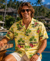 Diamond Head Men Yellow Hawaiian Aloha Shirt
