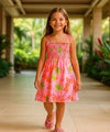 Plumeria Girl's Hawaiian Smock Dress Pink