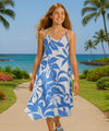Makapu Girls Scarf Hem Hawaiian Dress Corn Flower Blue
