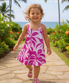 Makapu Girls Scarf Hem Hawaiian Dress Pink