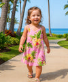 Rayon Orchids Girls V-Neck Smock Dress Pink