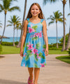 Bungee Girls Dress with Side Ties Blue