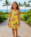 Bungee Girls Dress with Side Ties Yellow