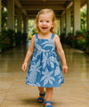 Pineapples Aloha Baby Girl Dress Blue
