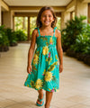 Ceres Smock Top Dress for Girls Island Green