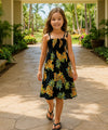 Maui Pineapples Girls Smock Top Dress Navy