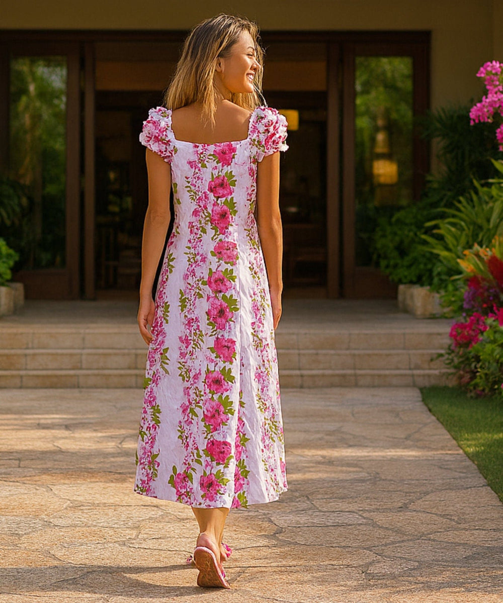 Big Island Long Ruffled Muumuu Hawaiian Dress | Aloha Shirts Club White / 4XL Big Island Long Ruffled Muumuu Hawaiian Dress | Aloha Shirts Club White / 4XL
