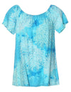 Off-Shoulder Hawaiian Peasant Blouse Island Reef