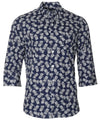 Pineapples Cotton Aloha Shirt 3/4 Sleeves