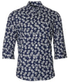 Pineapples Cotton Aloha Shirt 3/4 Sleeves