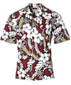 Cotton Vintage Men's Aloha Shirt Red