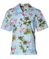 Flamingos Short Sleeves Cotton Aloha Shirt