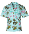 Flamingos Short Sleeves Cotton Aloha Shirt