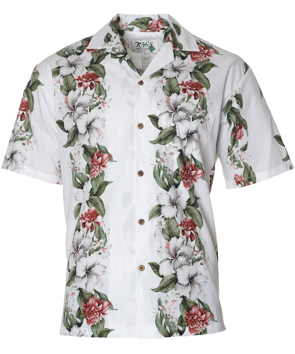 Hawaiian Shirt - Island Palms - White (Size Xs Thru 4X) (Size: 3XL Hawaiian Shirt - Island Palms - White (Size Xs Thru 4X) (Size: 3XL