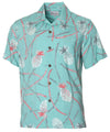 Open Collar Retro Pineapple Bamboo Rayon Shirt