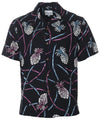 Open Collar Retro Pineapple Bamboo Rayon Shirt