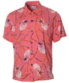 Open Collar Retro Pineapple Bamboo Rayon Shirt