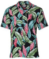Short Sleeve Ginger Rayon Men's Shirt Black