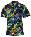 Parrots Resort Black Aloha Shirt
