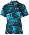 Tropical Whales Cotton Poplin Aloha Shirt