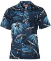 Tropical Whales Cotton Poplin Aloha Shirt