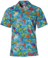 Blue Lagoon Cotton Poplin Hawaiian Shirt