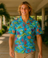 Blue Lagoon Cotton Poplin Hawaiian Shirt Aqua