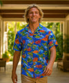 Blue Lagoon Cotton Poplin Hawaiian Shirt Blue