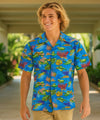 Blue Lagoon Cotton Poplin Hawaiian Shirt Turquoise