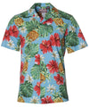 Hibiscus Pineapple Cotton Poplin Aloha Shirt