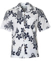 Ukulele Pineapples Cotton Men's Aloha Shirt
