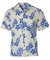 Ukulele Pineapples Cotton Men's Aloha Shirt