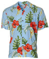 Blue Hawaii Monstera Lanai Rayon Aloha Shirt