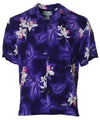 Puanani Short Sleeves Orchids Rayon Aloha Shirt