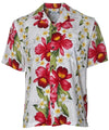 Orchid Plumeria Panel Rayon Aloha Shirt