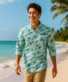 Waimea Surf 3/4 Sleeves Hawaiian Shirt Green
