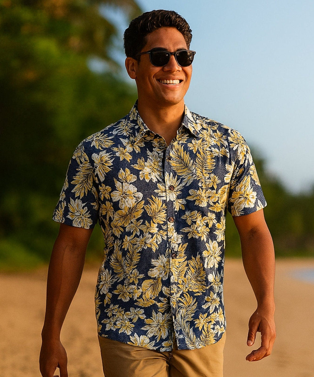 Monstera Reversed Fabric Men's Aloha Shirt | Aloha Shirts Club
