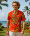 Birds of Paradise Panel Hawaiian Shirt Red